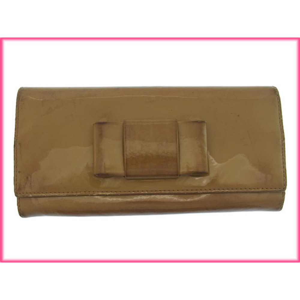 Miu Miu Long Wallet Bi-Fribbon Wallet Beige Purple - image 2